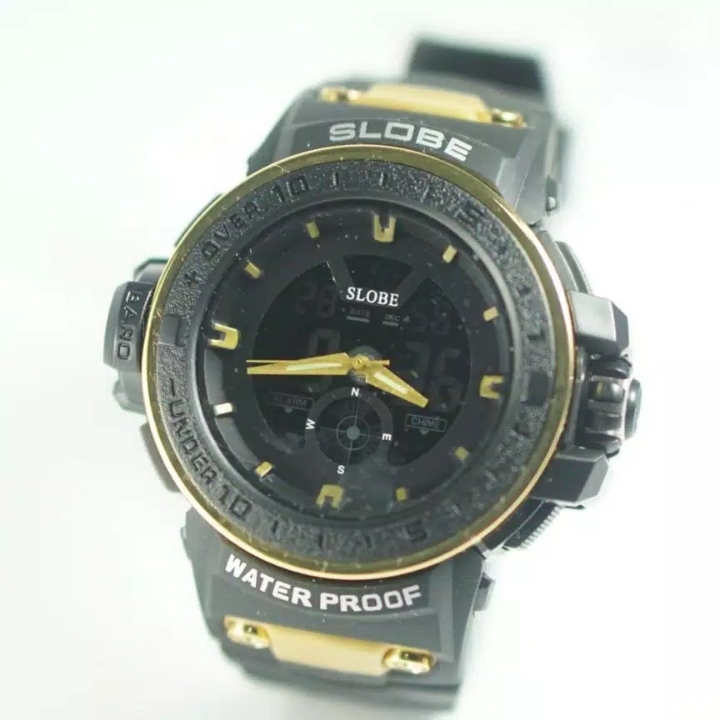 Jam Tangan Original Slobe SL005 Hitam Gold Anti Air - Garansi