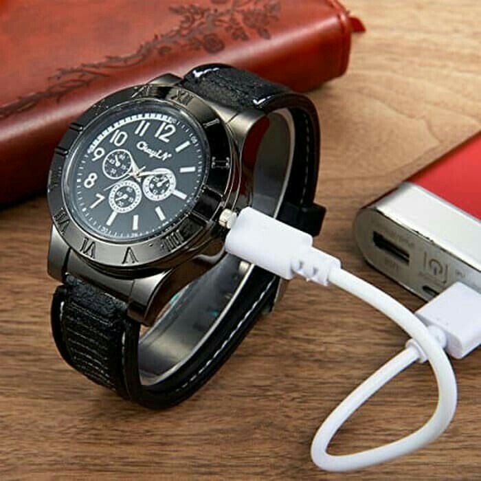 Jam Tangan Pria Korek Elektrik USB