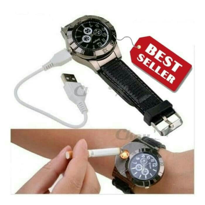 Jam Tangan Pria Korek Elektrik USB 2