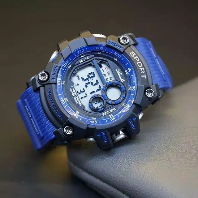 Jam Tangan Pria Sporty Anti Air - Tali Biru