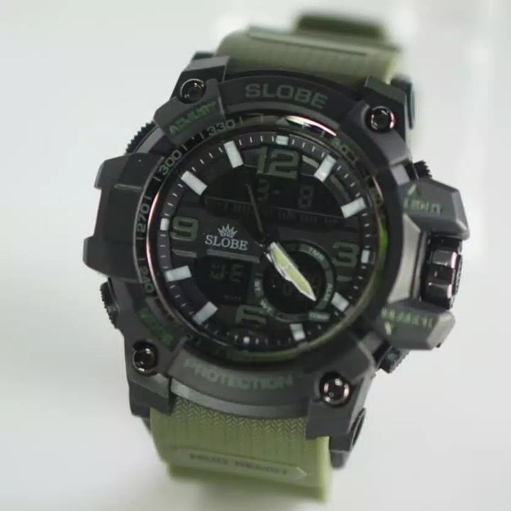 Jam Tangan Sport Original Slobe Anti Air SL002 Army - Garansi