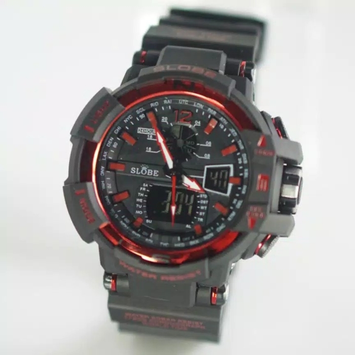 Jam Tangan Sport Original Slobe SL004 Hitam Merah