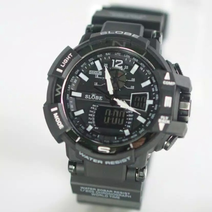 Jam Tangan Sport Original Slobe SL004 Hitam Putih - Garansi