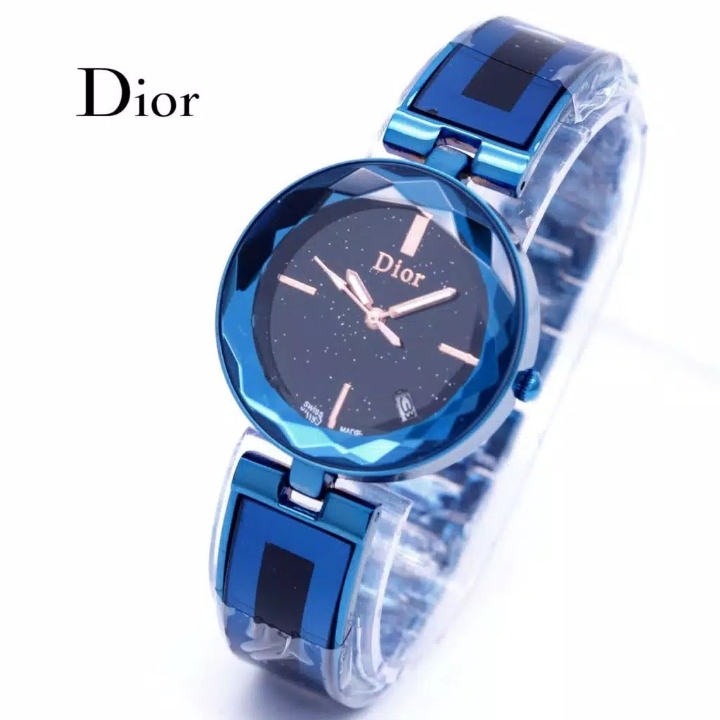 Jam Tangan Wanita Dior Mika Glitter - Biru