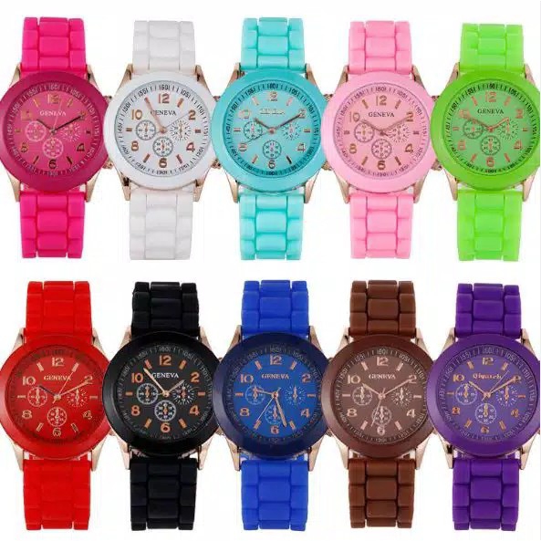 Jam tangan Geneva tali rubber karet