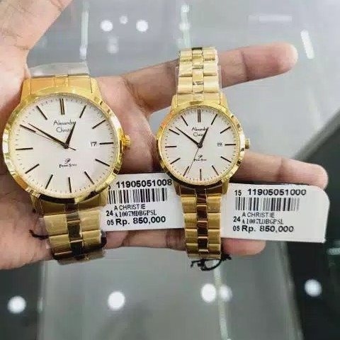 Jamtangan couple Alexandre christie ac1007 Original 100original 2