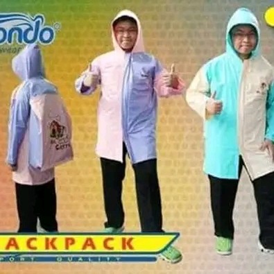 Jas Hujan Setelan Remaja Tas Backpack - Elmondo 606Jas Hujan Setelan