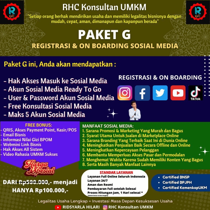 Jasa Registrasi dan OnBoarding Sosial Media