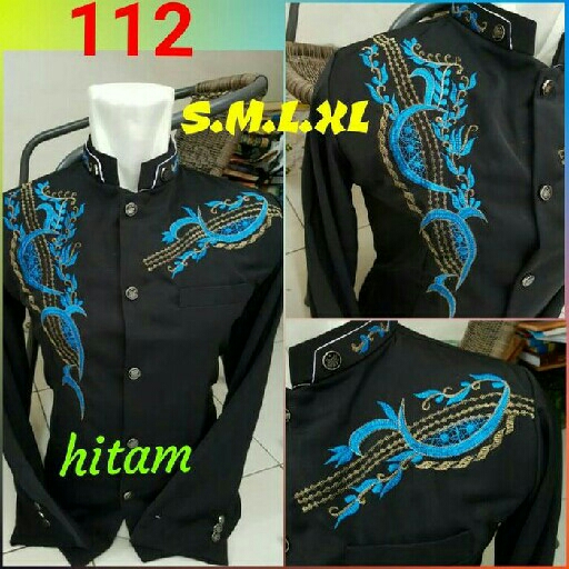 Jasko Hitam Bordir Biru