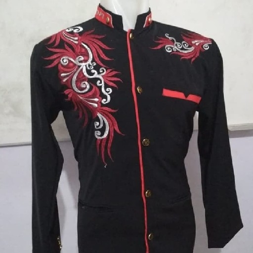 Jasko Hitam Bordir Merah