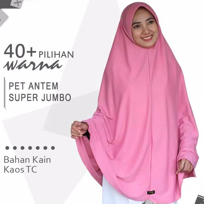 Jilbab Instan Pet Antem Size Super Jumbo Bahan Kain Kaos Bergo 2