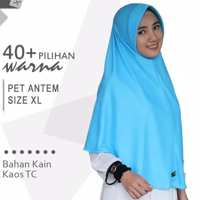 Jilbab Instan Pet Antem Size Xl Bahan Kaos Bergo Syari Khimar