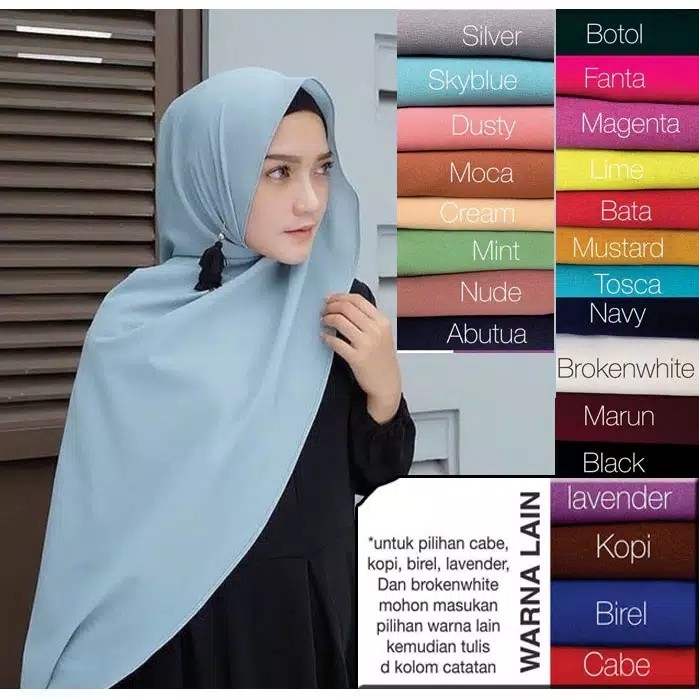 Jilbab Pashmina Sabyan Diamond Jahit Tepi