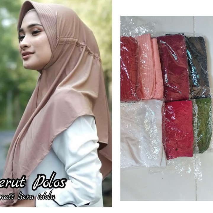 Jilbab Serut Polos