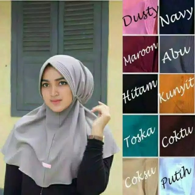 Jilbab instan khimar BERGO  jlbab khimar tali  khimar pet tali  sim