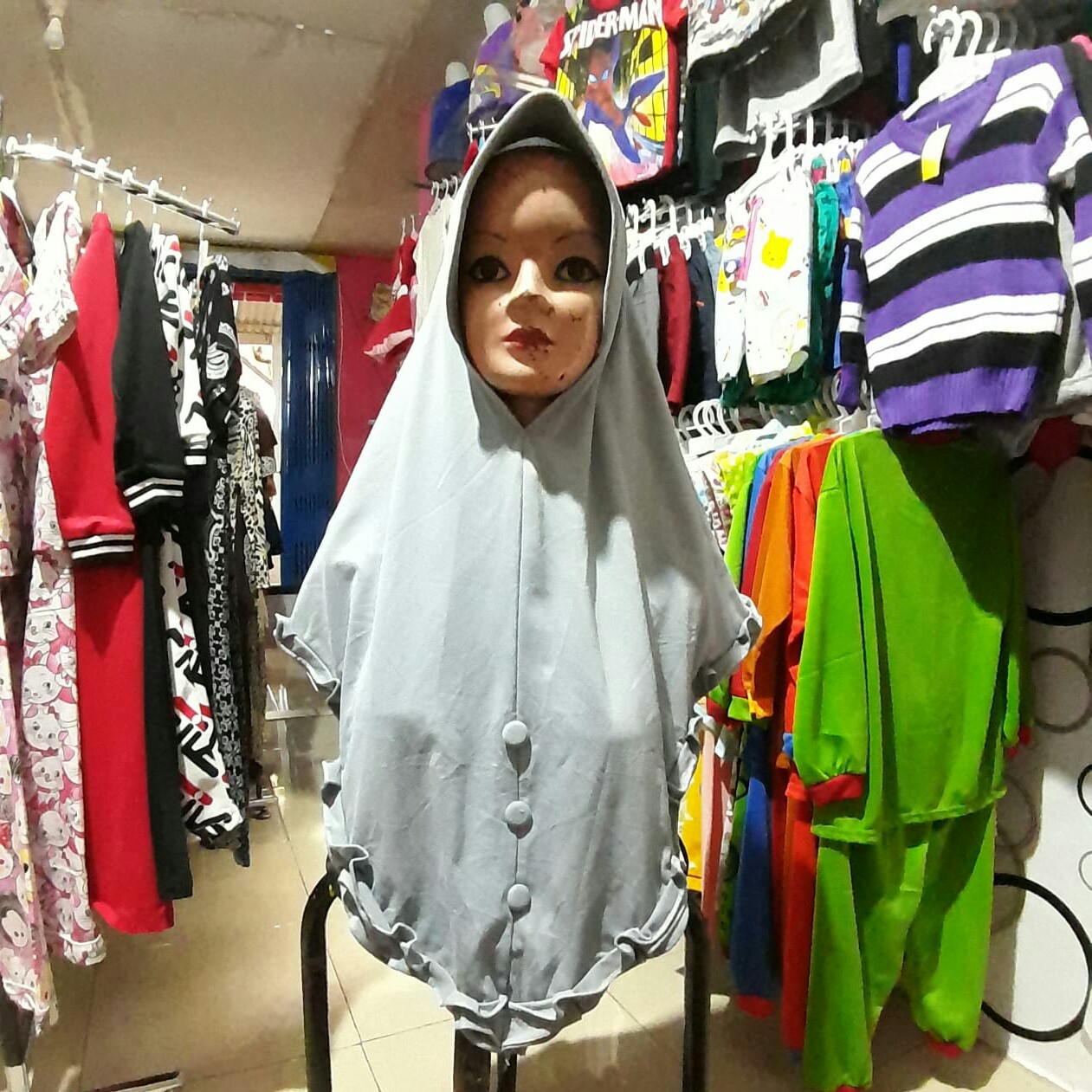 Jilbab pinguin Grey