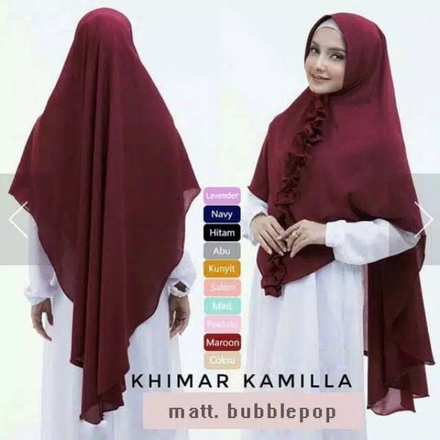 Jilbab syari Khimar jumbo kamilla pet  Khimar kamilla jumbo  Khimar