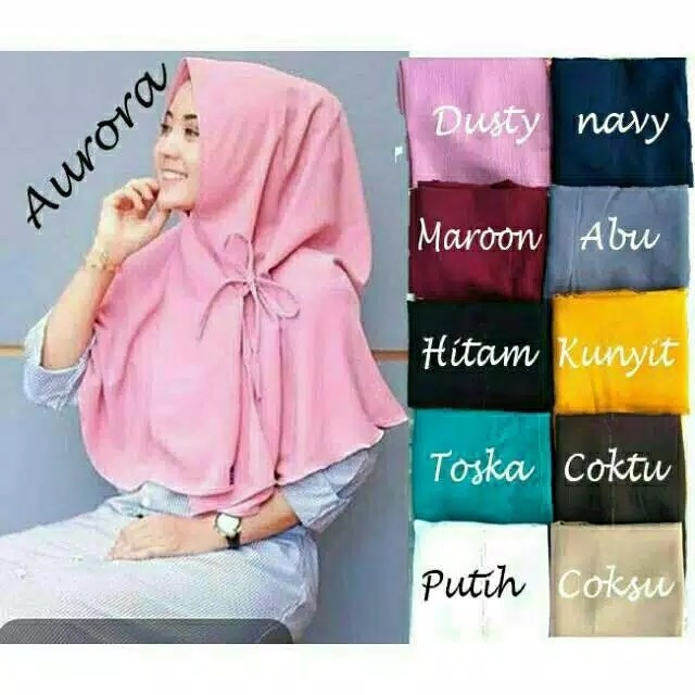 Jilbabhijab instan aurora non pet Khimar aurora non pet tali simpel 