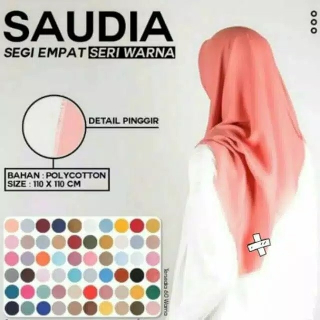 Jilbabhijab saudia ansania rawis square rawis polossegiempat polos 