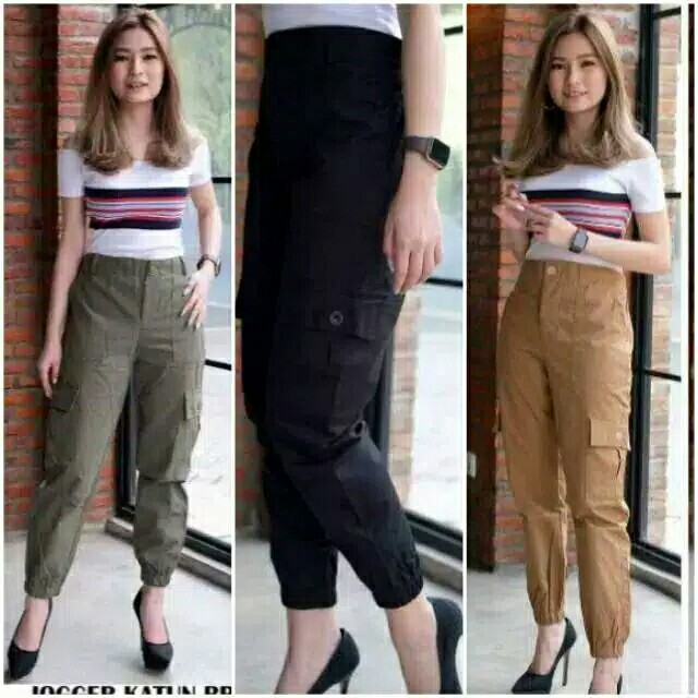 Joger pants celana cargo wanita celana panjang wanit