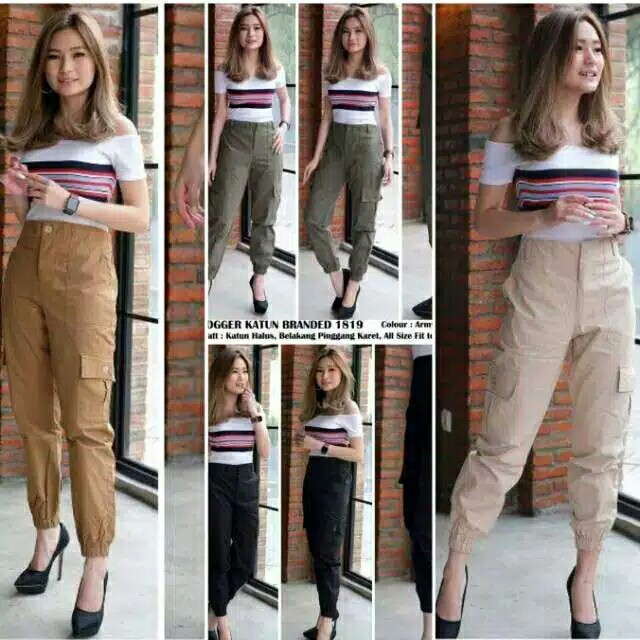 Joger pants celana cargo wanita celana panjang wanit 2