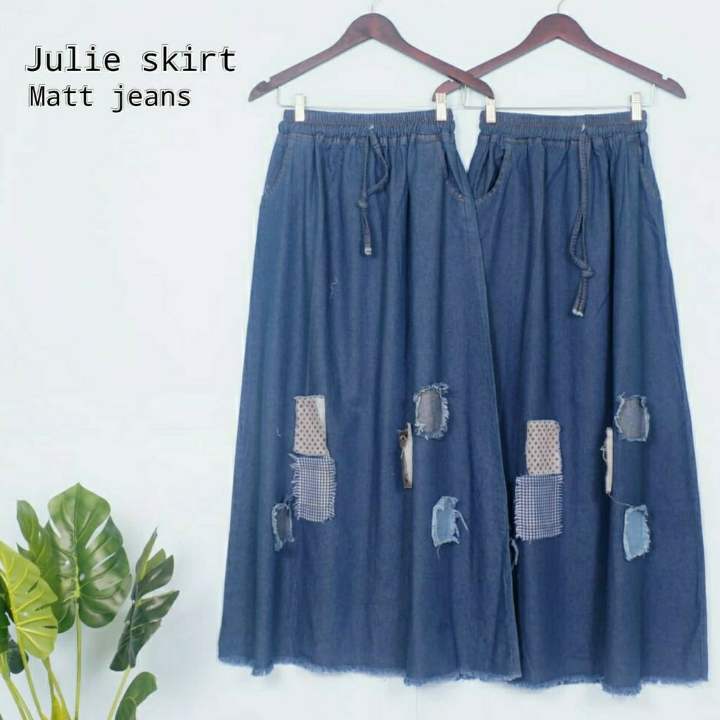 Julie Ripped Skirt Rok Jeans Sobek Trendy