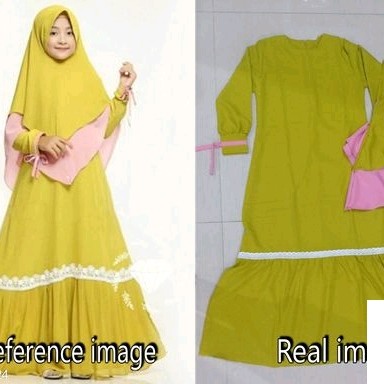 JumpsuitDress Muslim Anak Perempuan- Dress Wenia - Yellow