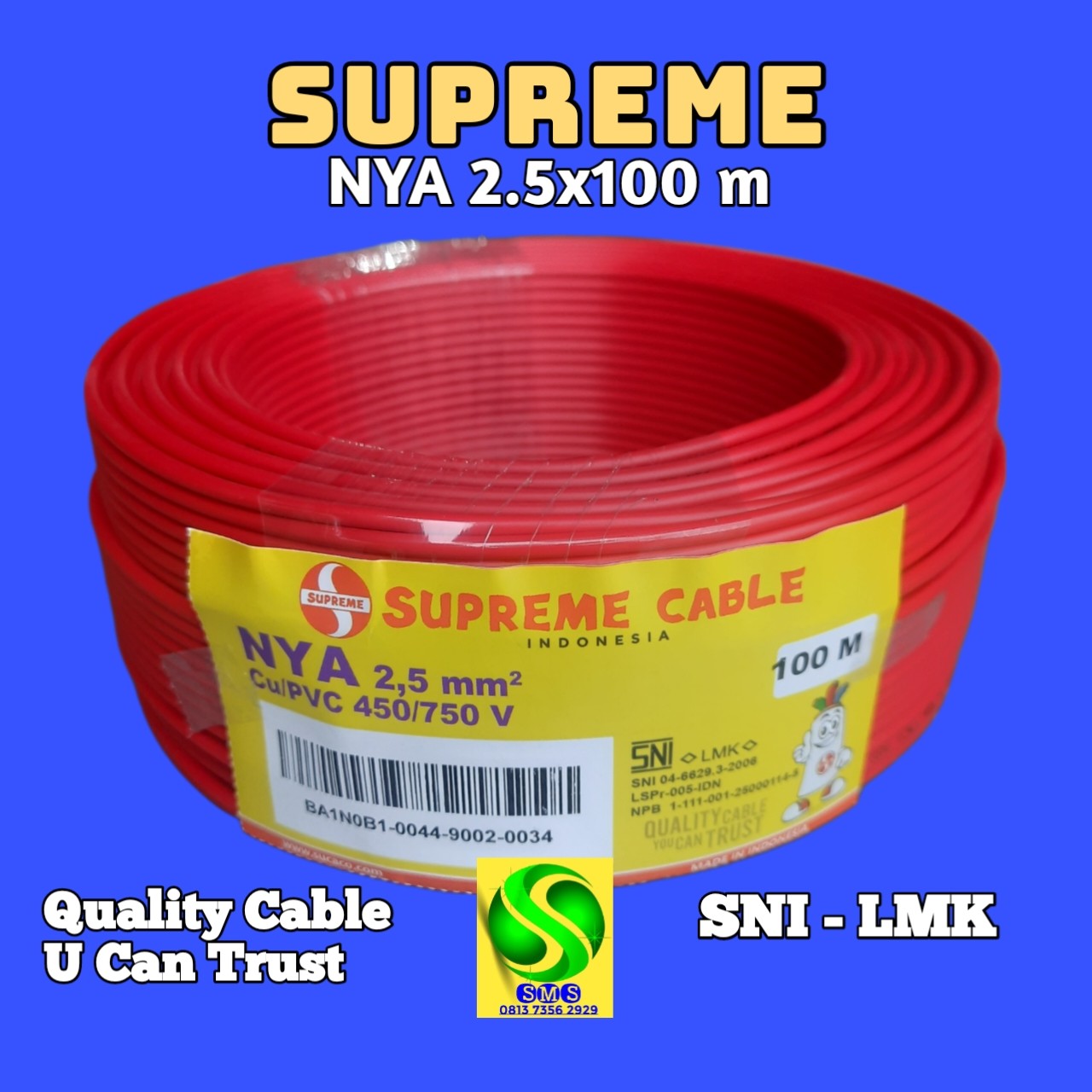 KABEL NYA 1x25x100 M MERAH SUPREME