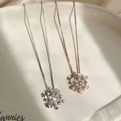 KALUNG LIONTIN WANITA SNOWFLAKE ELSA ALLOY 2