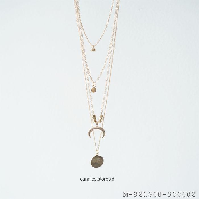 KALUNG WANITA LOGAM BOHO MULTILAYER 3