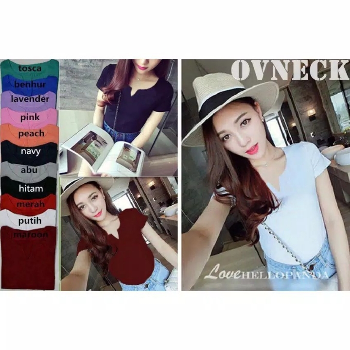 KAOS  T-SHIRT OV-NECK