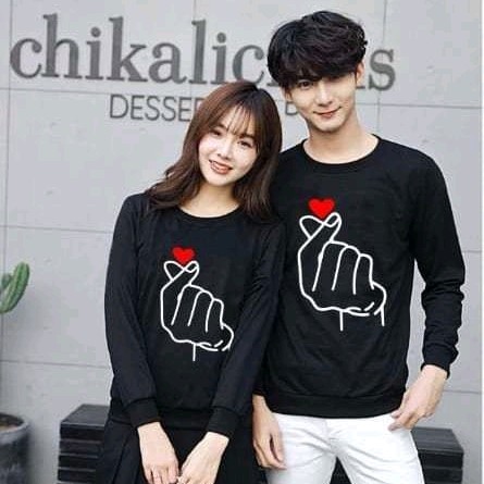 KAOS COUPLE SWEATER HANDLOVE COWOK DAN CEWEK