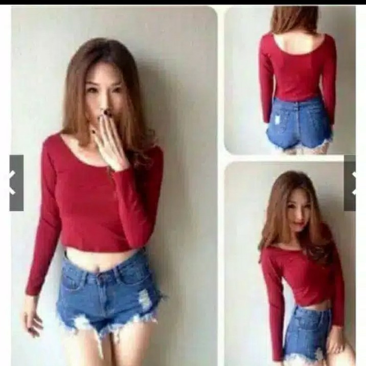 KAOS CROP LENGAN PANJANG 