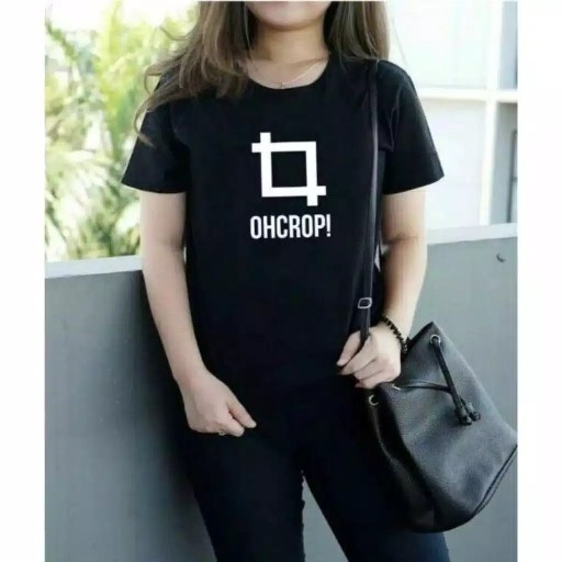 KAOS OH CROP HITAM 