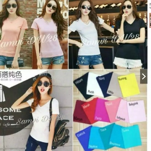 KAOS V NECK KAOS POLOS