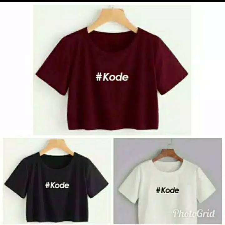 KAOS WANITA CROP KODE