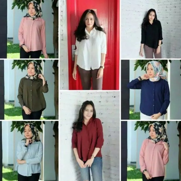 KEMEJA BASIC  kemeja dian  comfy skolder  KEM BASIC 4