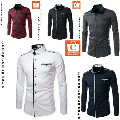 KEMEJA PRIA CORSA 4WARNA 5 UKURANPAKAIAN PRIA