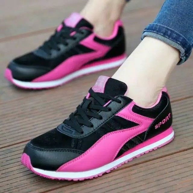 KETS SPON SPORT HITAM  FANTAABU PINK  TOSCA