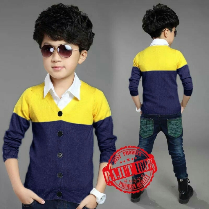 KIDS RAJUT CARDIGAN LORENZA KUNING 