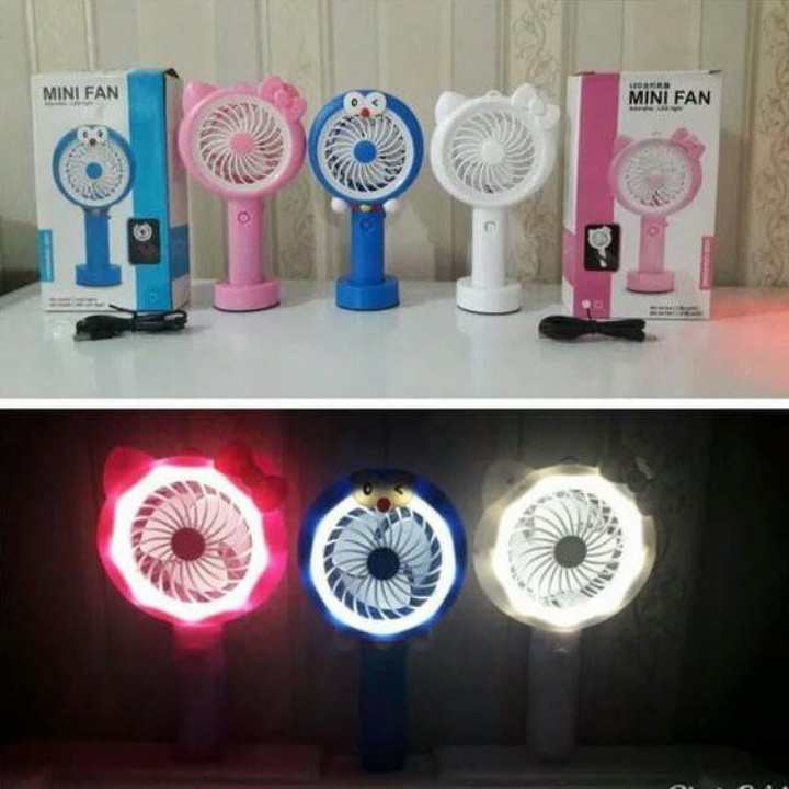 KIPAS ANGIN TANGAN KARAKTER  LAMPU LED VXDE-260VariasibiruSilakan 2