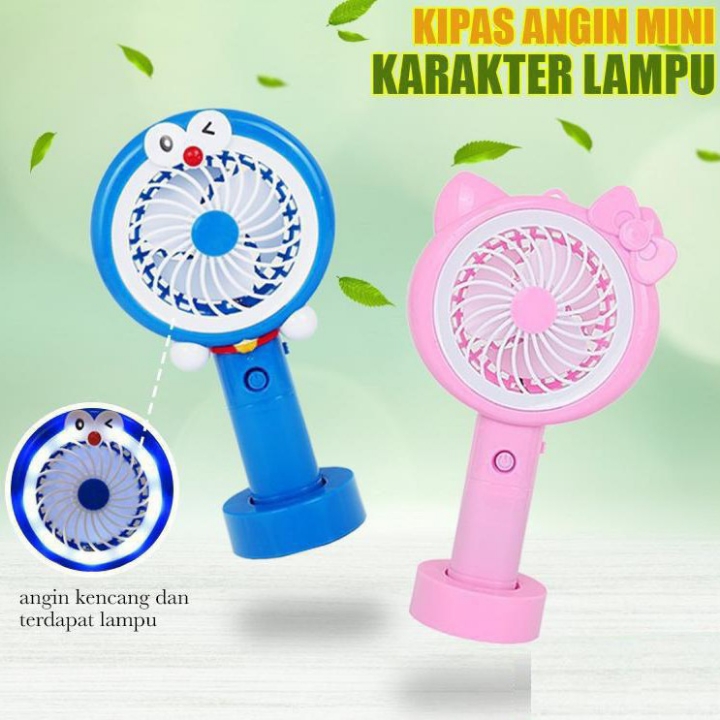 KIPAS ANGIN TANGAN KARAKTER  LAMPU LED VXDE-260VariasibiruSilakan 3