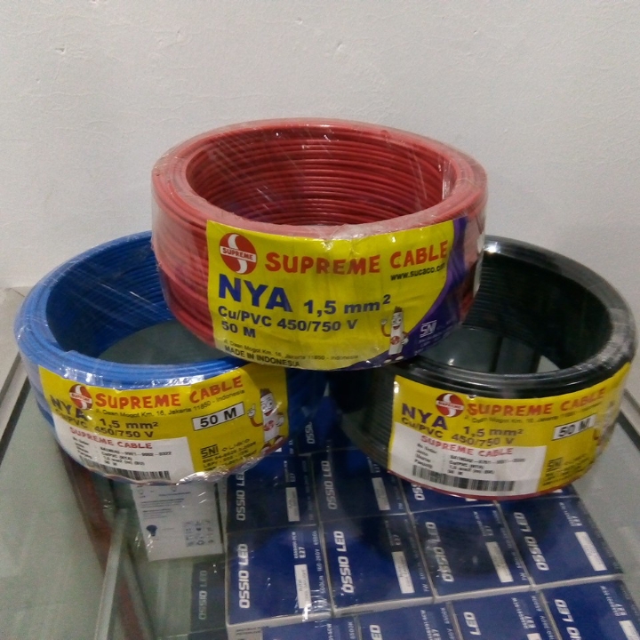 Kabel NYA Supreme 1 x 1-5 mm2 Panjang 50m