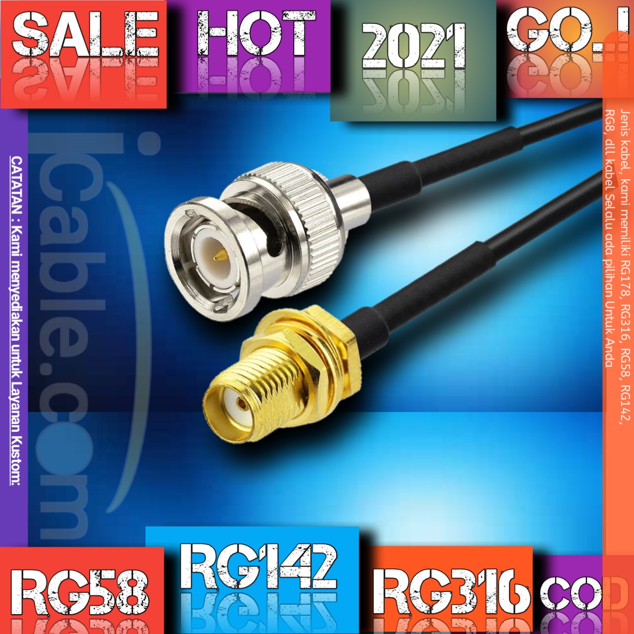 Kabel pigtail bnc male to sma female