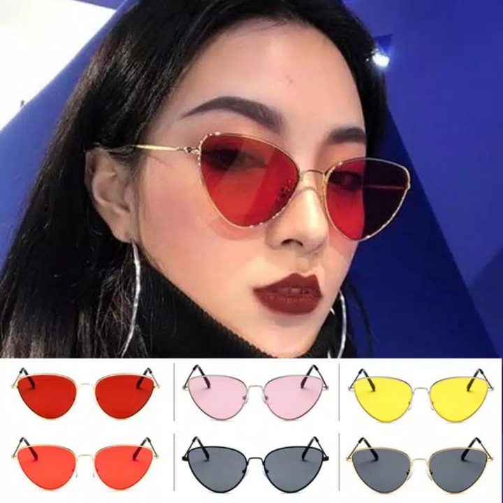 Kacamata Hitam Wanita Model Retro Cat Eye Sunglasses Women UV400 Prote 2