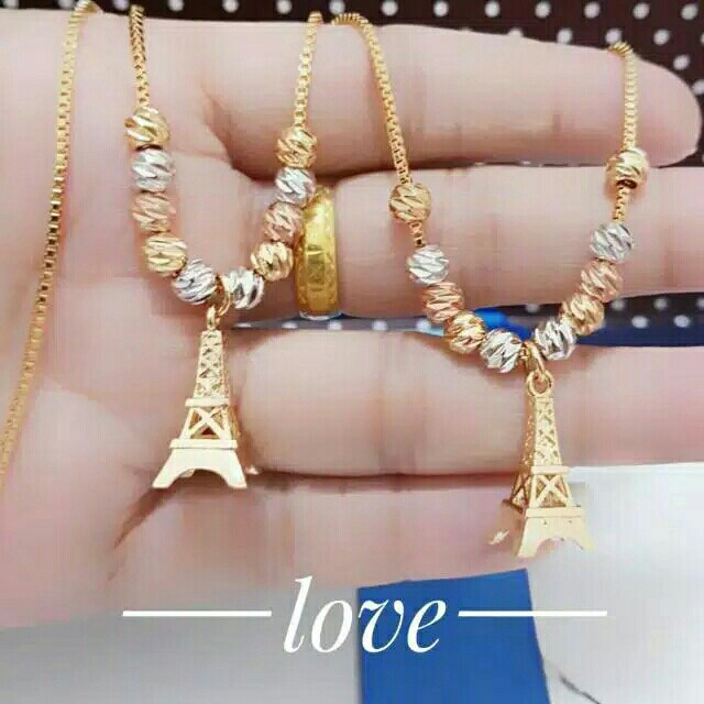 Kalung Paris Lapisan Emas 24k