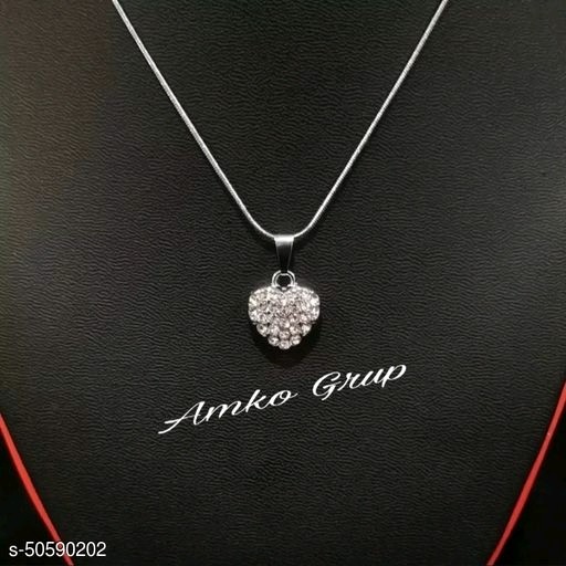 Kalung belut liontin love full silver-Silver Plated