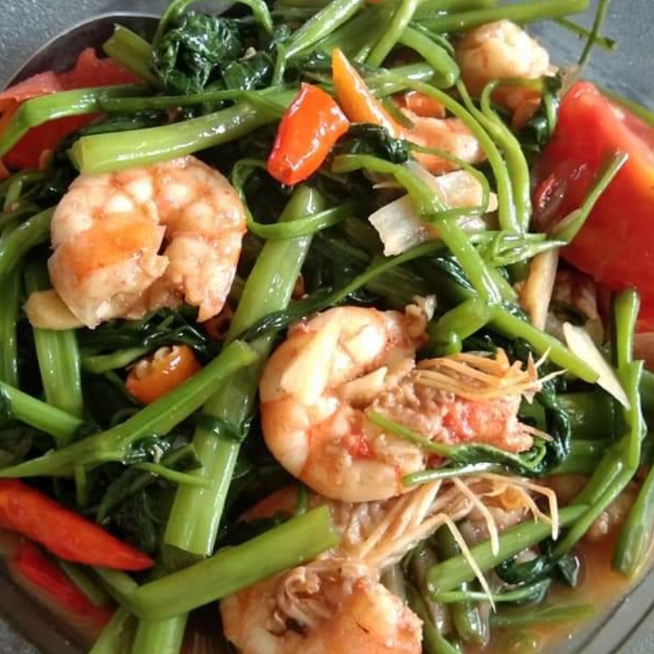 Kangkung Tumis Udang Saos Tiram