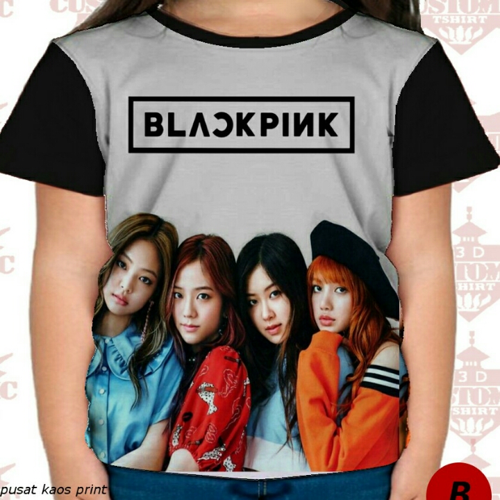 Kaos Anak fullprint Black pink 2
