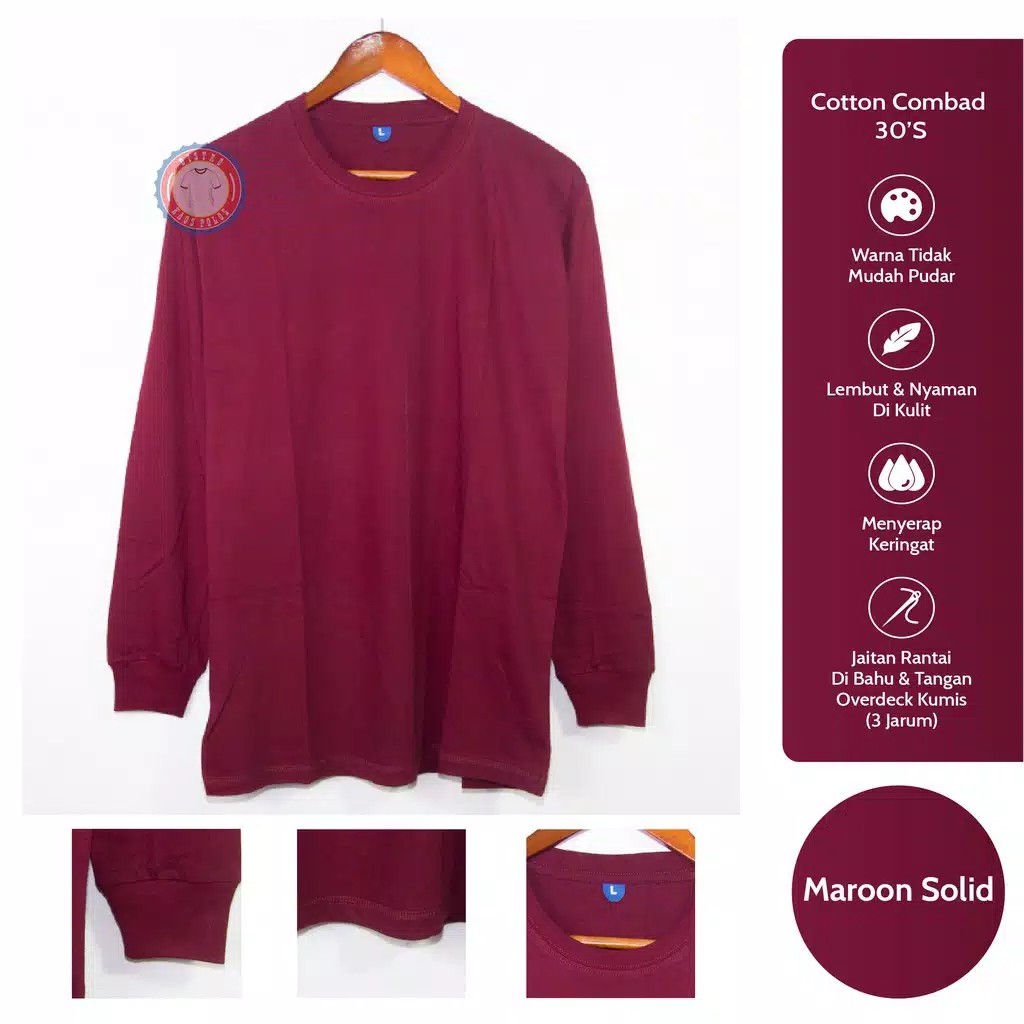 Kaos Distro Polos Lengan Panjang